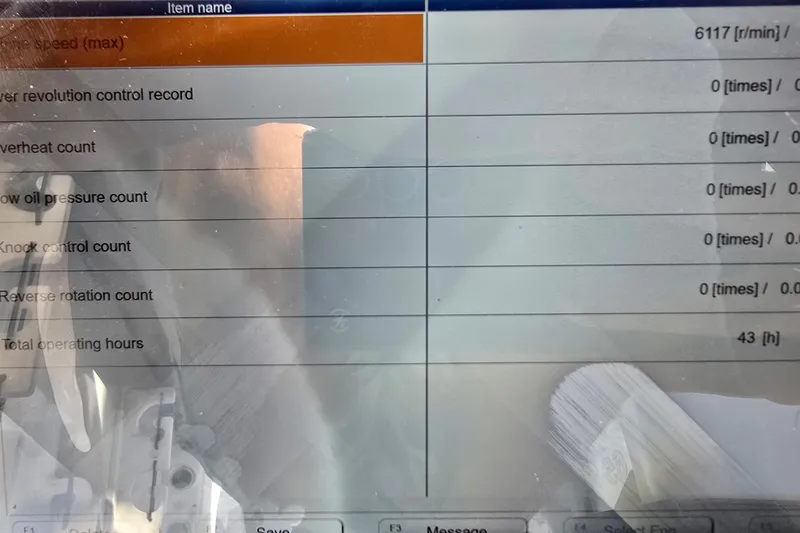 Slide: The Image of Display screen showing engine diagnostics for 2020 Sportsman Heritage 231 Center Console boat. - 51