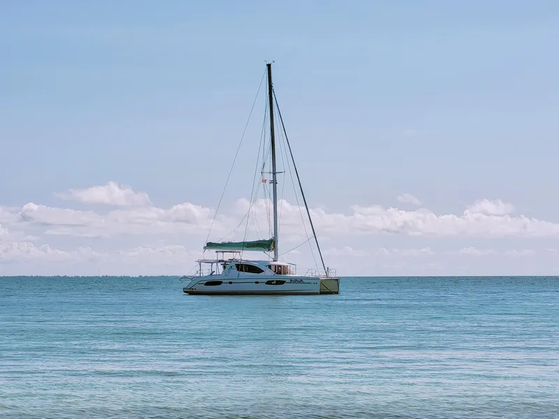 Slide: The Image of 2016 Leopard 44 catamaran sailing on calm sea. - 2