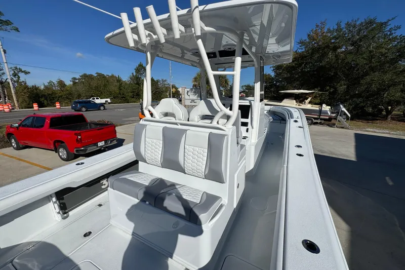 Slide: The Image of 2026 Yellowfin 36 Offshore boat with sleek design and spacious seating. - 43