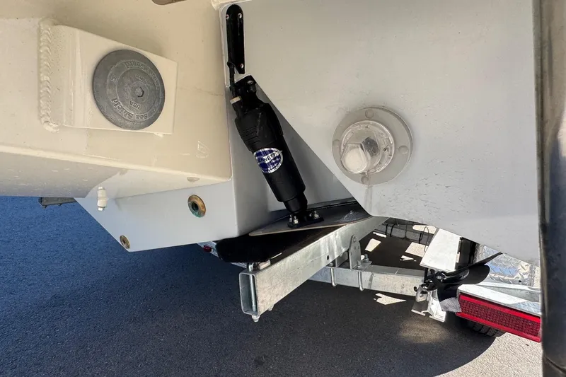 Slide: The Image of 2026 Defiance Admiral 250 EX boat trailer hitch and suspension detail. - 23