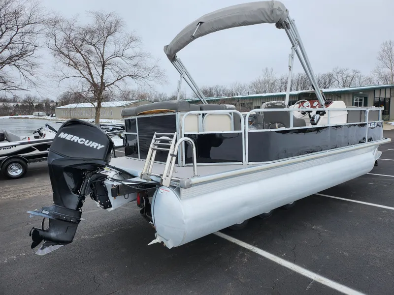 Slide: The Image of 2010 Misty Harbor 2085CR Adventure Cruiser pontoon boat with Mercury outboard motor. - 1