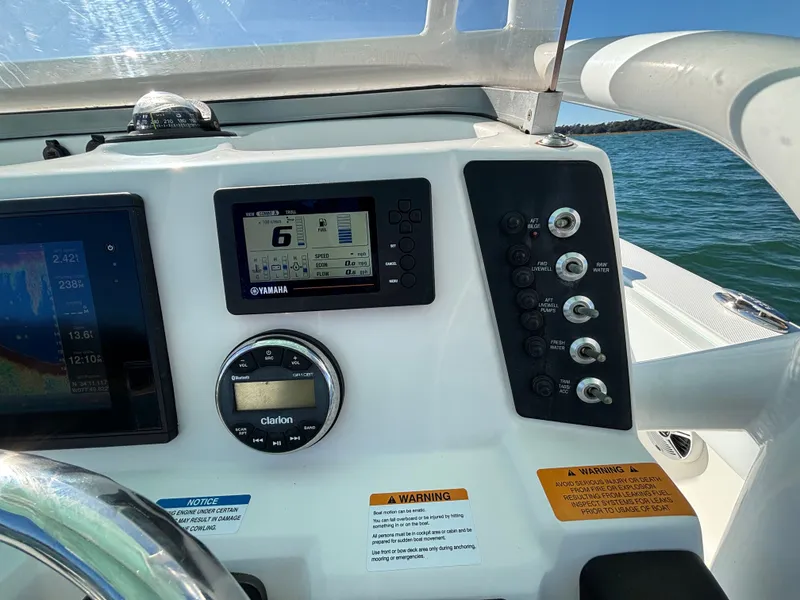 Slide: The Image of Dashboard of 2018 Robalo 246 Cayman boat. - 30