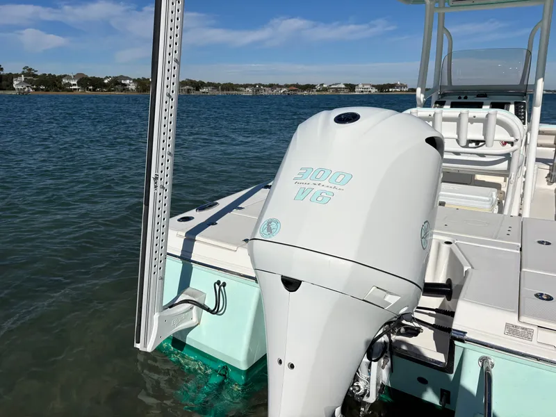 Slide: The Image of 2018 Robalo 246 Cayman boat with 300 HP V6 engine. - 8