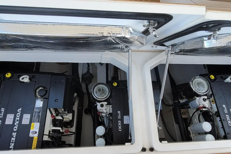 Slide: The Image of Engine compartment of a 2018 MJM 50z with Volvo Penta IPS 600 engines. - 44