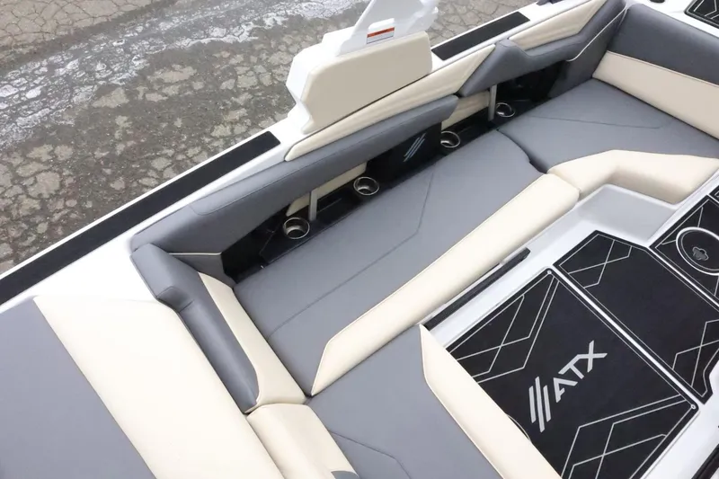 Slide: The Image of 2026 ATX Surf Boats 22 Type-S interior with sleek seating and modern design. - 13