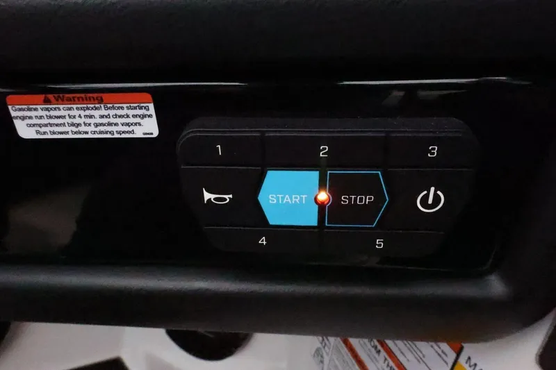 Slide: The Image of Control panel of 2026 ATX Surf Boats 22 Type-S with start and stop buttons. - 30