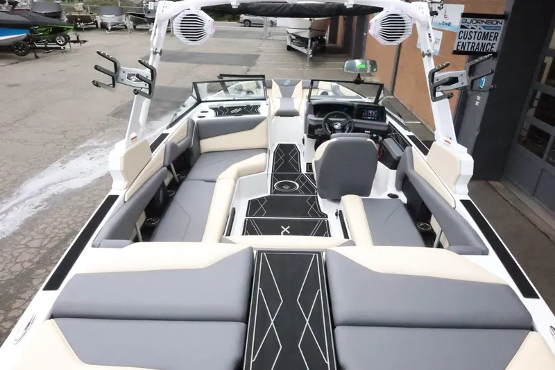 Slide: The Image of 2026 ATX Surf Boats 22 Type-S interior with modern seating and sleek design. - 8