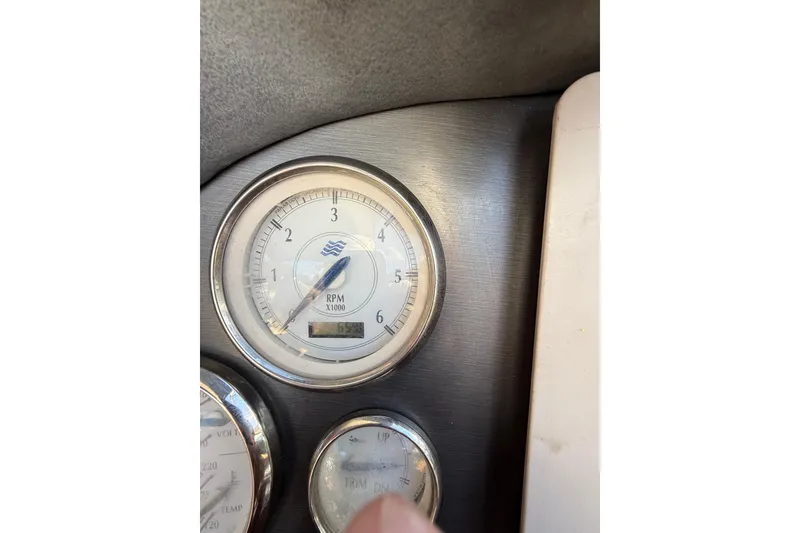 Slide: The Image of 2005 Four Winns 348 Vista boat docked in marina, North Miami Beach. - 6