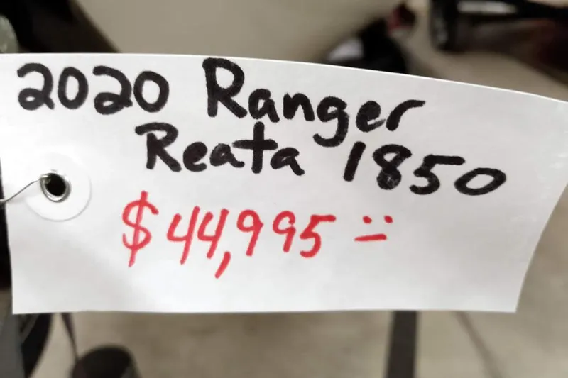 Slide: The Image of Price tag for 2020 Ranger 1850MS Reata, listed at $44,995. - 7