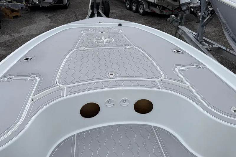 Slide: The Image of 2007 Yellowfin 24 Bay boat deck with custom non-slip surface design. - 6