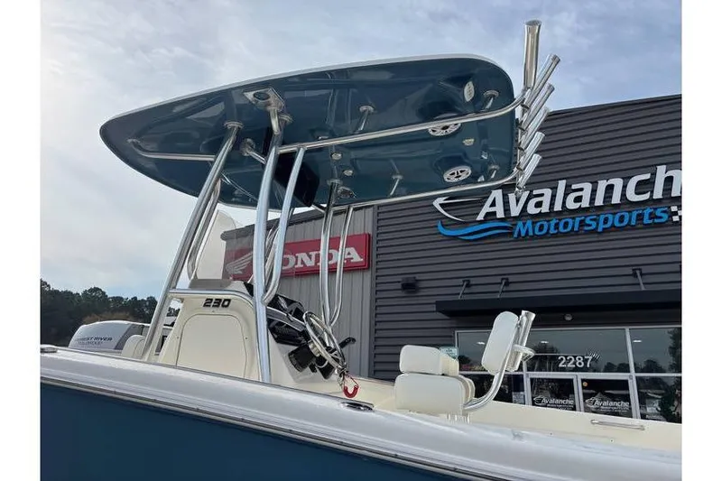 Slide: The Image of 2026 Bulls Bay 230 Center Console boat at Avalanche Motorsports dealership. - 6