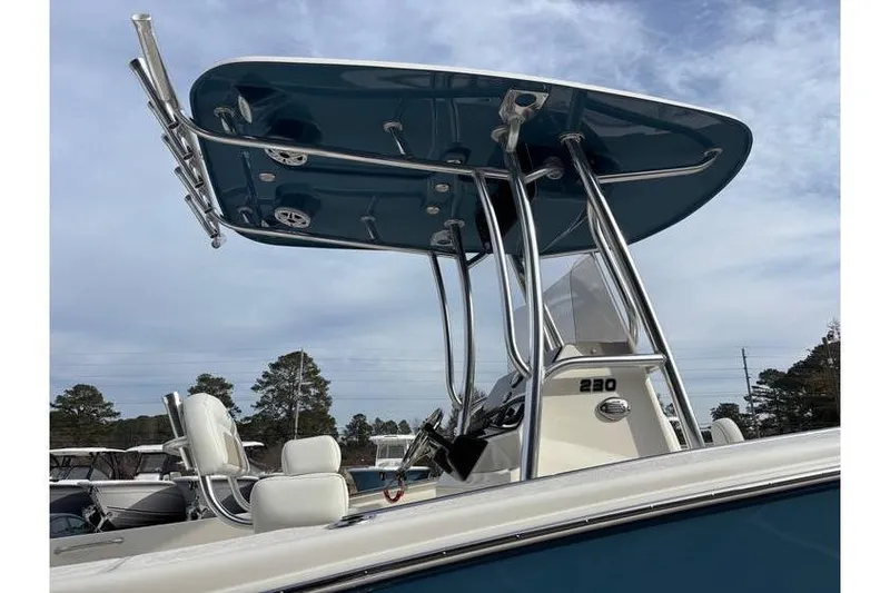 Slide: The Image of 2026 Bulls Bay 230 Center Console boat with sleek T-top design. - 7