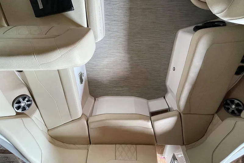 Slide: The Image of Storage compartment in 2019 Regal 22 FasDeck boat, featuring a secure hatch. - 28