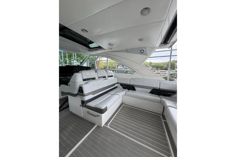 Slide: The Image of Interior of 2020 Formula 400 Super Sport Crossover yacht with luxurious seating and modern design. - 30