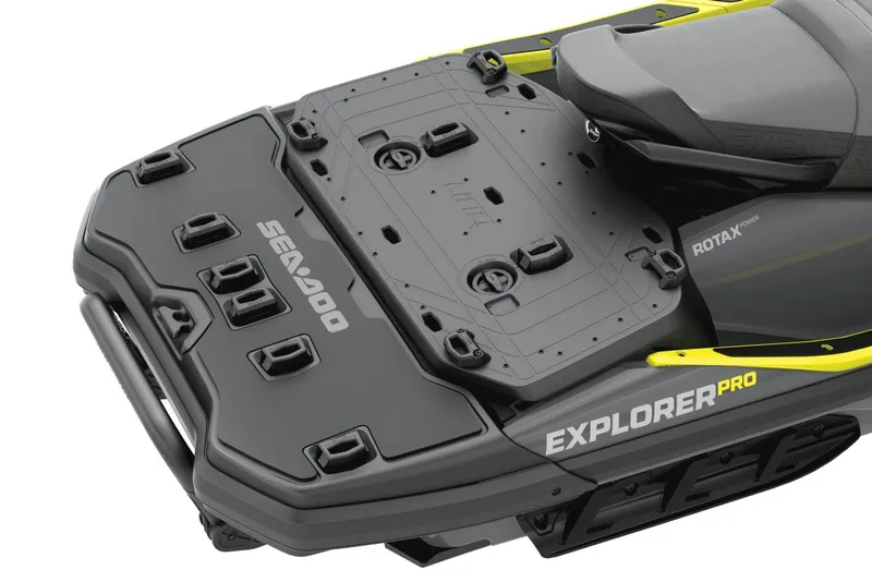 Slide: The Image of Manufacturer Provided Image: 2026 Sea-Doo Explorer Pro 230 rear deck, featuring durable design and ample storage space. - 4