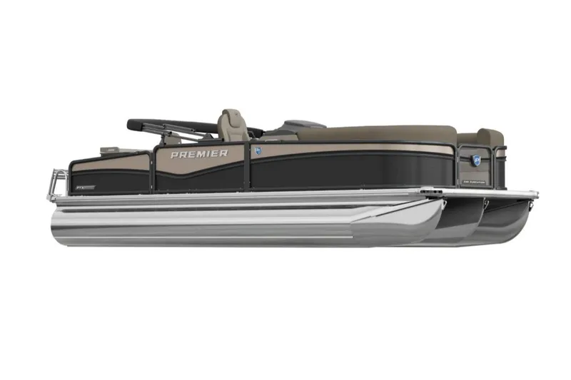 The Image of 2026 Premier 230 Sunsation Angler 2pt pontoon boat, sleek design, side view. - 0