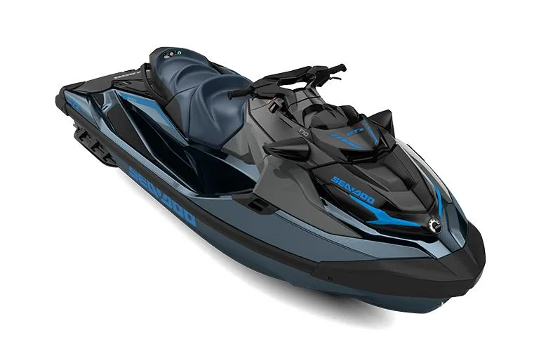 Slide: The Image of Manufacturer Provided Image: 2026 Sea-Doo GTX 170 jet ski in sleek black and blue design. - 1