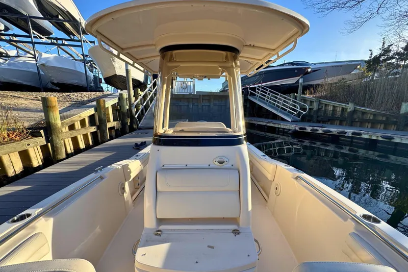 Slide: The Image of 2018 Grady-White Fisherman 216 boat docked at marina, interior view. - 17