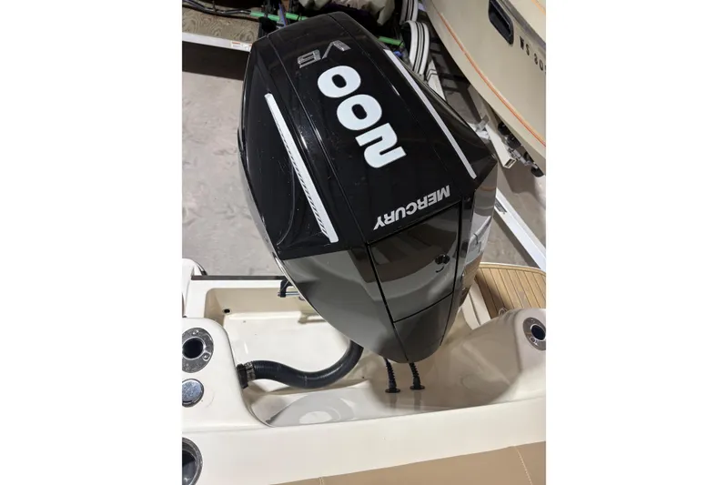 Slide: The Image of 2024 Scout 215 Dorado with Mercury outboard engine, top view. - 20