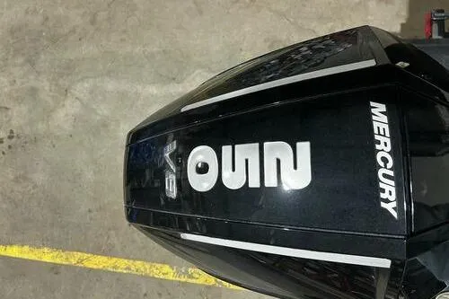 Slide: The Image of Mercury outboard engine on 2025 Regency 230 DL3 boat, top view. - 8