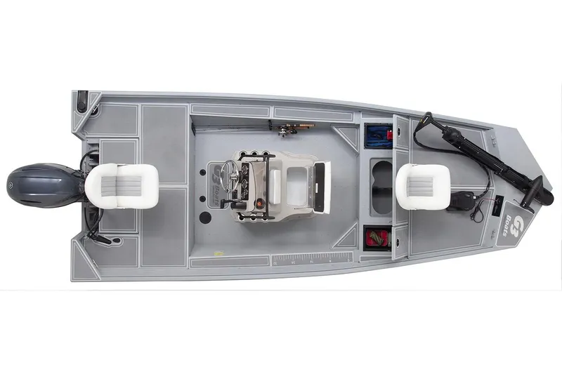 Slide: The Image of Manufacturer Provided Image: Top view of 2026 G3 Bay 17 boat with seating and motor. - 5