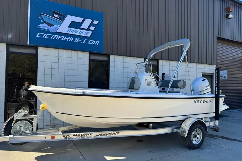 The Image of 2026 Key West 1720 Center Console boat on trailer outside CIC Marine. - 0