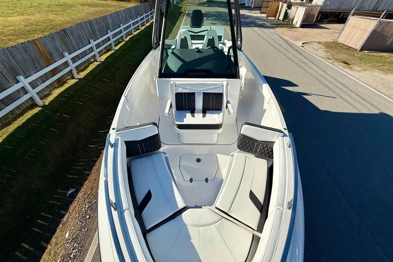 Slide: The Image of 2026 Monterey Elite 27 OB boat with luxurious interior. - 18