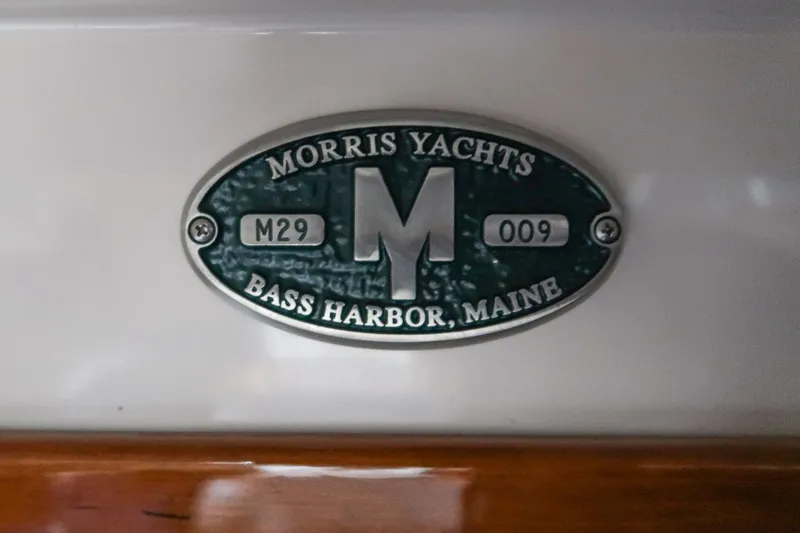 Slide: The Image of Plaque of Morris Yachts M29, Bass Harbor, Maine, model year 2011. - 5