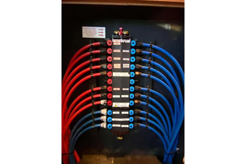 Slide: The Image of Interior view of 2007 Summerset houseboat with wooden flooring and glass door. - 227