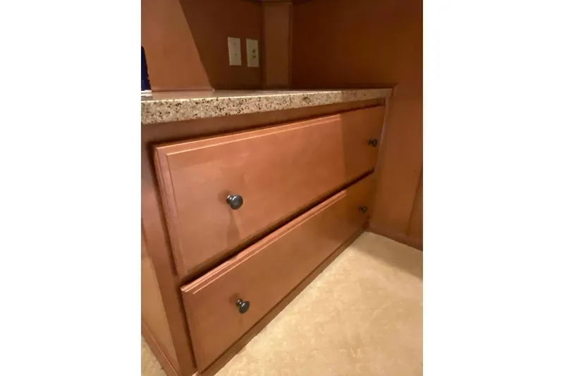 Slide: The Image of Small bathroom in 2007 Summerset 21' x 106' houseboat with toilet and wastebasket. - 285