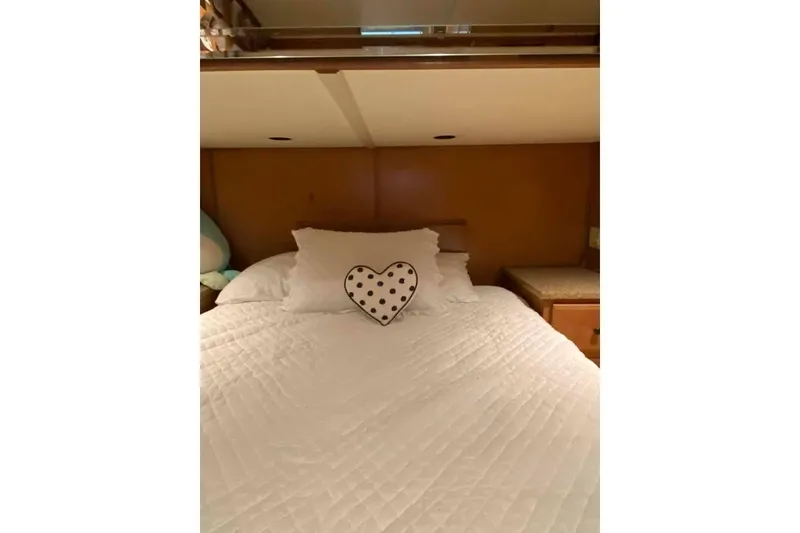Slide: The Image of Interior of 2007 Summerset houseboat showing stairs leading to cozy bedroom. - 301