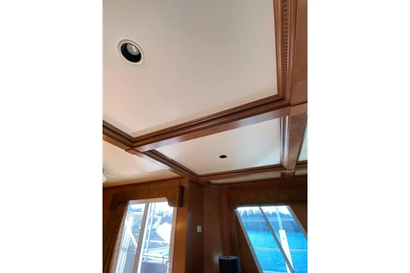 Slide: The Image of Luxurious interior of 2007 Summerset houseboat with leather seating and waterfront view. - 343