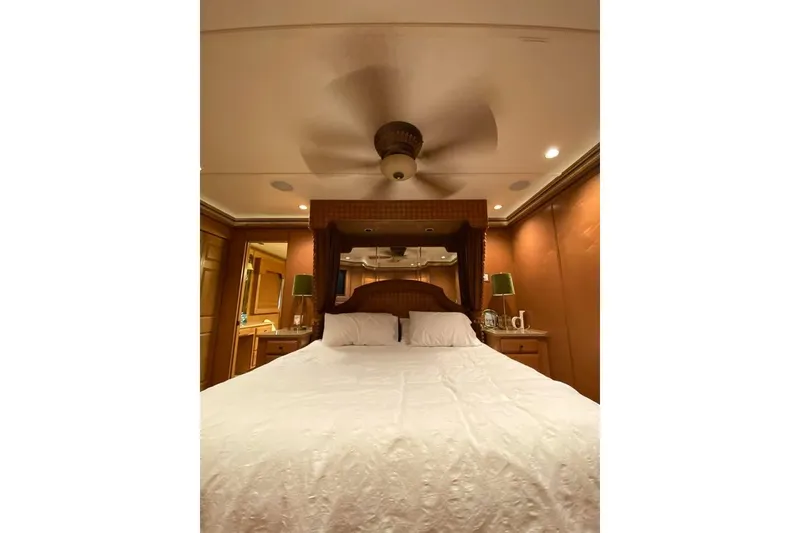 Slide: The Image of Luxurious wooden hallway interior of 2007 Summerset 21' x 106' model houseboat. - 57