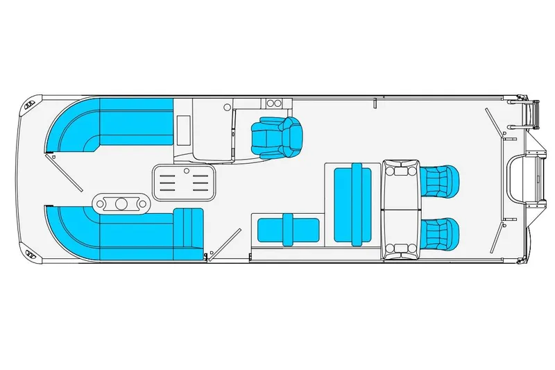 Slide: The Image of Floor plan of 2026 Premier 250 Sunsation RS CL pontoon boat, featuring seating layout. - 3