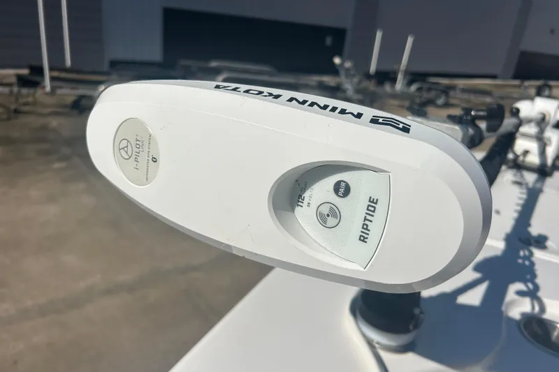 Slide: The Image of Minn Kota Riptide trolling motor on 2021 Twin Vee 260 VIVA boat. - 12