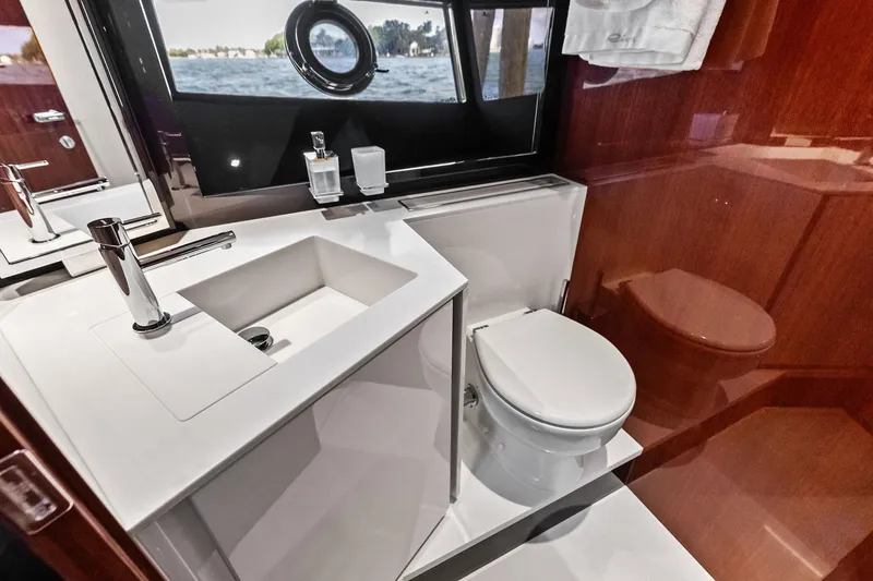 Slide: The Image of Luxurious bathroom interior of 2021 Riva 56 Rivale yacht with modern fixtures. - 50