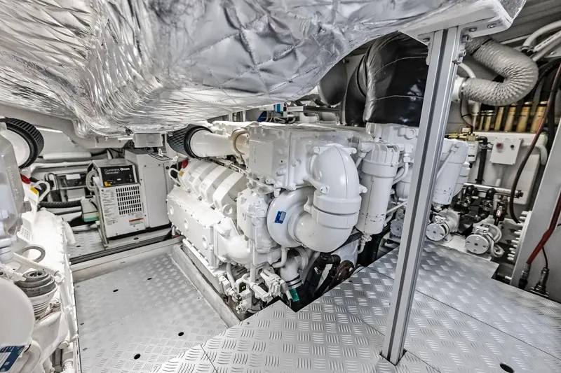 Slide: The Image of Engine room of 2021 Riva 56 Rivale yacht, showcasing advanced machinery and equipment. - 63
