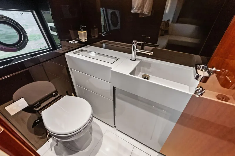 Slide: The Image of Luxurious bathroom in 2021 Riva 56 Rivale yacht with modern fixtures and sleek design. - 53