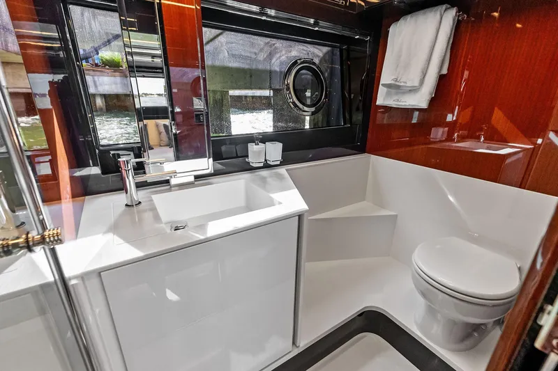 Slide: The Image of Luxurious bathroom interior of 2021 Riva 56 Rivale yacht with modern fixtures. - 58