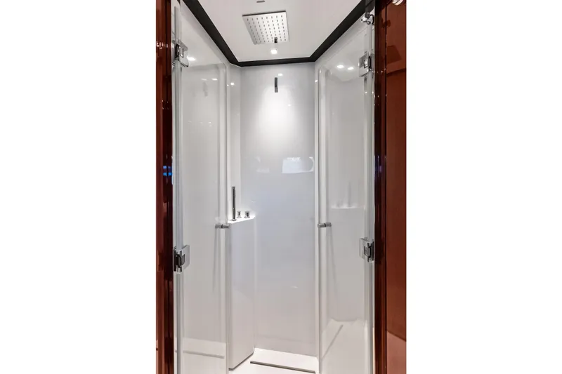 Slide: The Image of Luxurious shower cabin in 2021 Riva 56 Rivale yacht, featuring sleek modern design. - 52