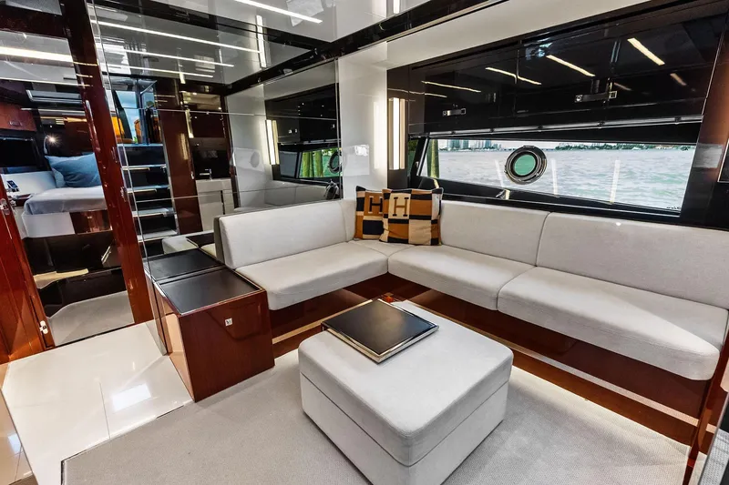 Slide: The Image of Luxurious interior of 2021 Riva 56 Rivale yacht with elegant seating and modern design. - 42
