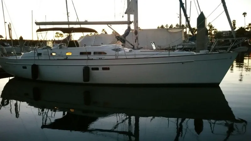 Slide: The Image of Beneteau Oceanis 42CC sailboat docked, year 2002. - 2