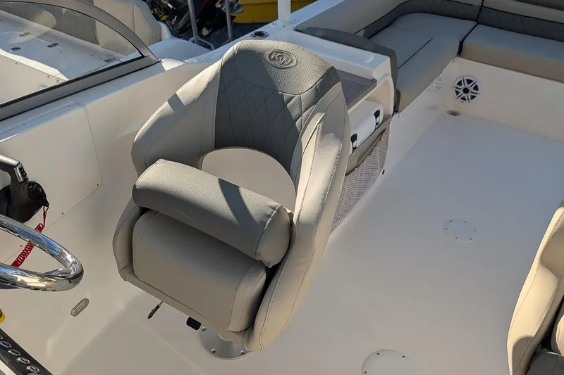 Slide: The Image of Captain's seat on 2026 Key West 239 DFS boat, featuring modern design and comfort. - 13
