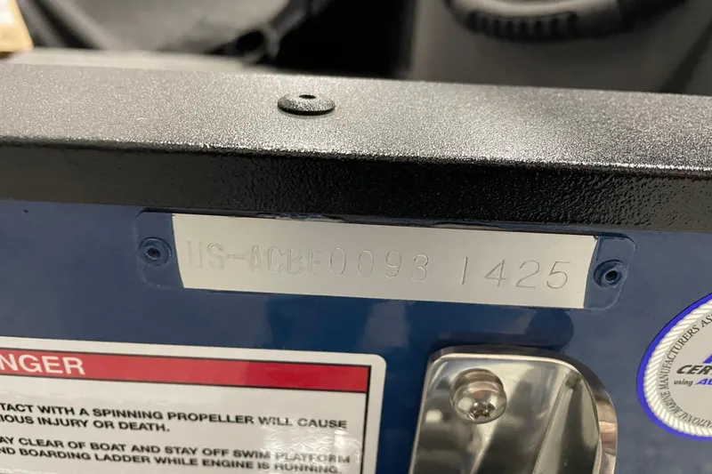 Slide: The Image of 2025 Alumacraft Trophy 175X Sport boat identification plate with warning label. - 20