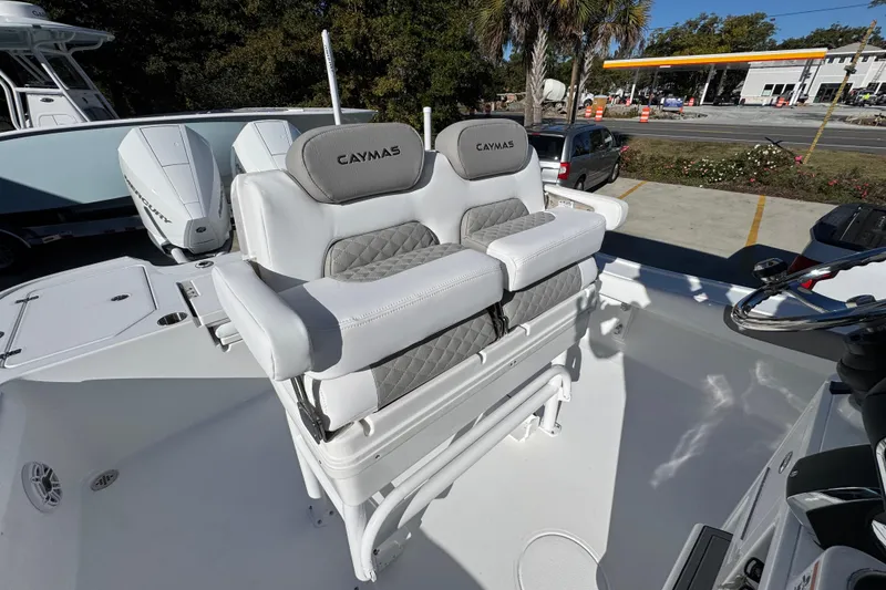 Slide: The Image of 2026 Caymas 281 HB boat interior with dual seats and modern design. - 36