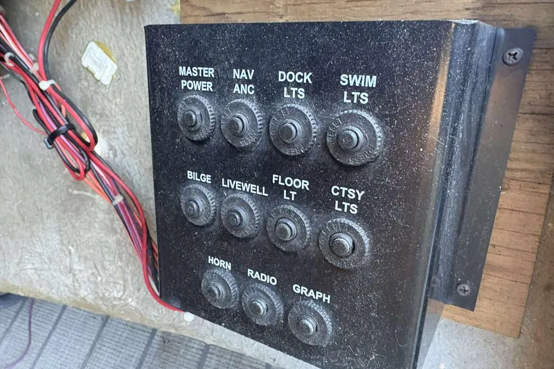 Slide: The Image of Control panel with switches for Godfrey Monaco 25 boat, 2020 model. - 18