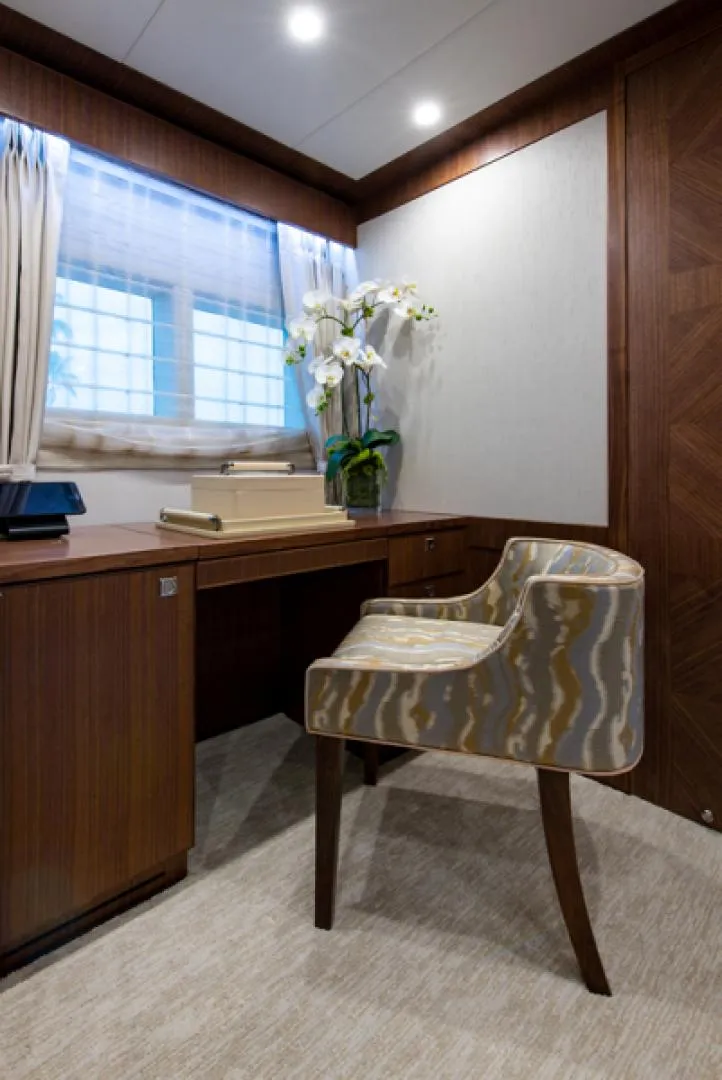 Slide: The Image of Luxurious office space in 2020 Hargrave G120 yacht with elegant decor. - 22