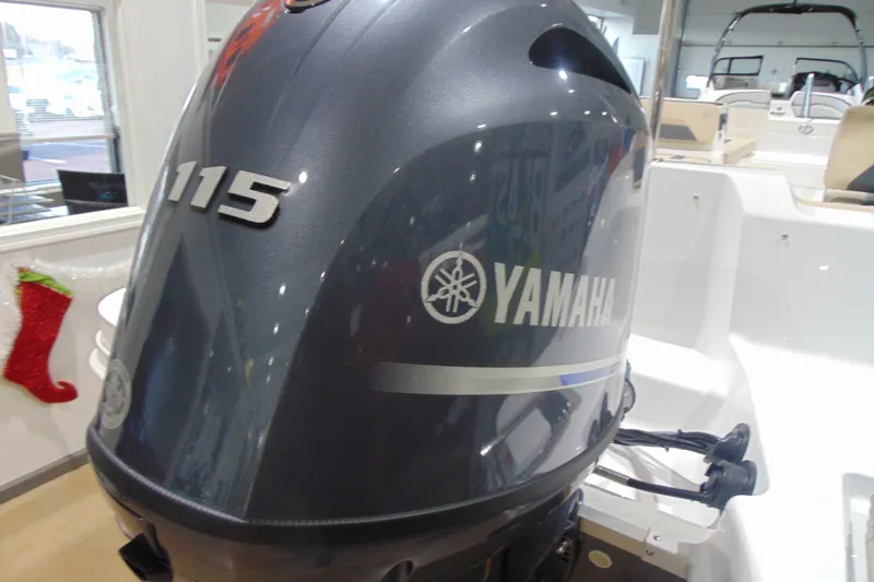 Slide: The Image of Yamaha 115 outboard motor on 2026 Hurricane SunDeck Sport 185 OB boat. - 5