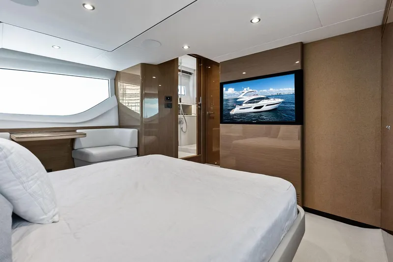Slide: The Image of Luxurious interior of 2022 Princess 55 Flybridge yacht with modern amenities. - 33