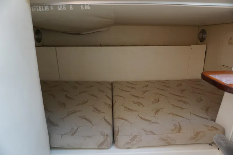 Slide: The Image of 2008 Hydra-Sports Vector 2900 VX cabin interior with patterned cushions. - 17